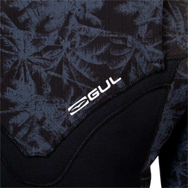 2026 Gul Femmes Yulex Flexor 5/4mm Chest Zip Combinaison Néoprène FX1227-C5BKSP - Black / Splaterpalm